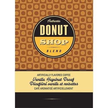Authentic Donut Shop Blend Decaf Vanilla Hazelnut Single Serve Cups for Keurig K Cup Brewers, 24 Count